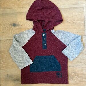 Andy & Evan Toddler Maroon, Navy and Gray Hooded Henley